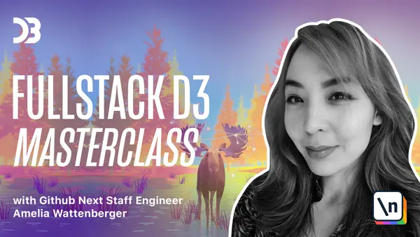 Ad for Fullstack D3 Masterclass with Amelia Wattenburger